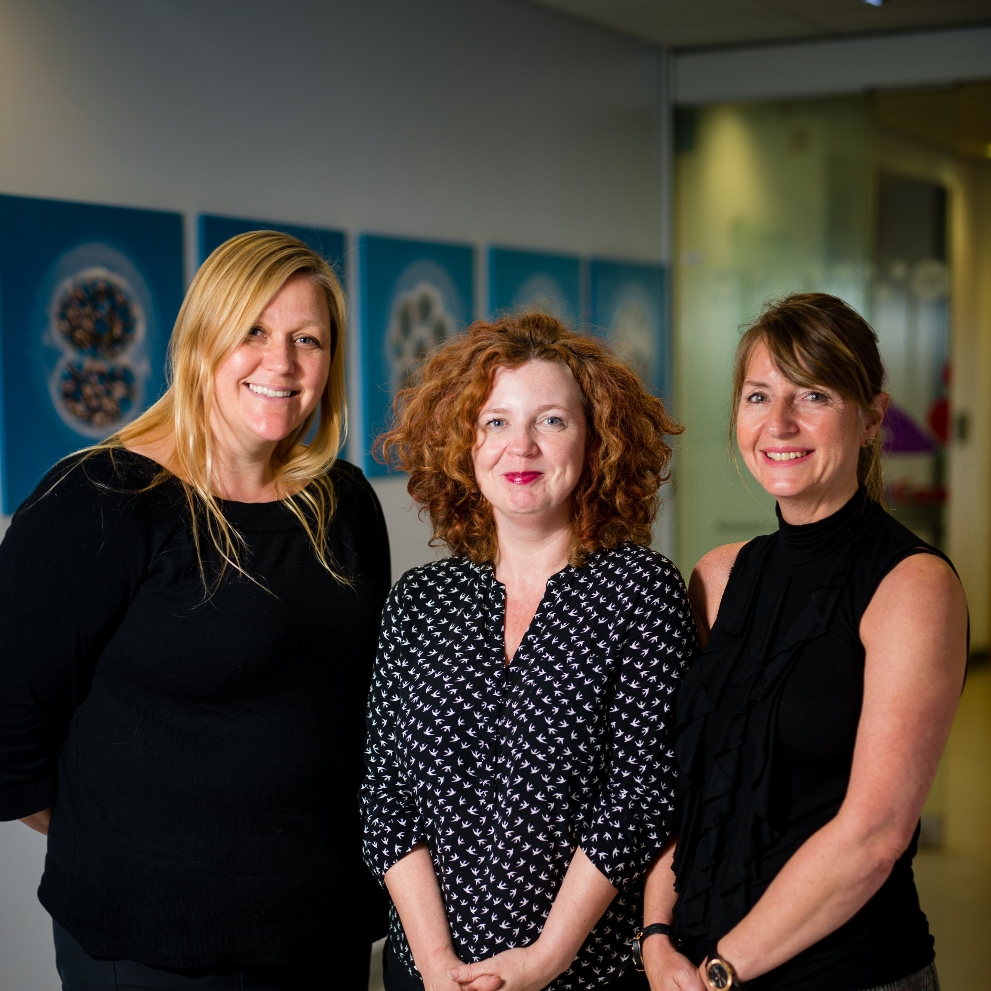Assisted Conception Unit fertility counselling team. Three smiling women.