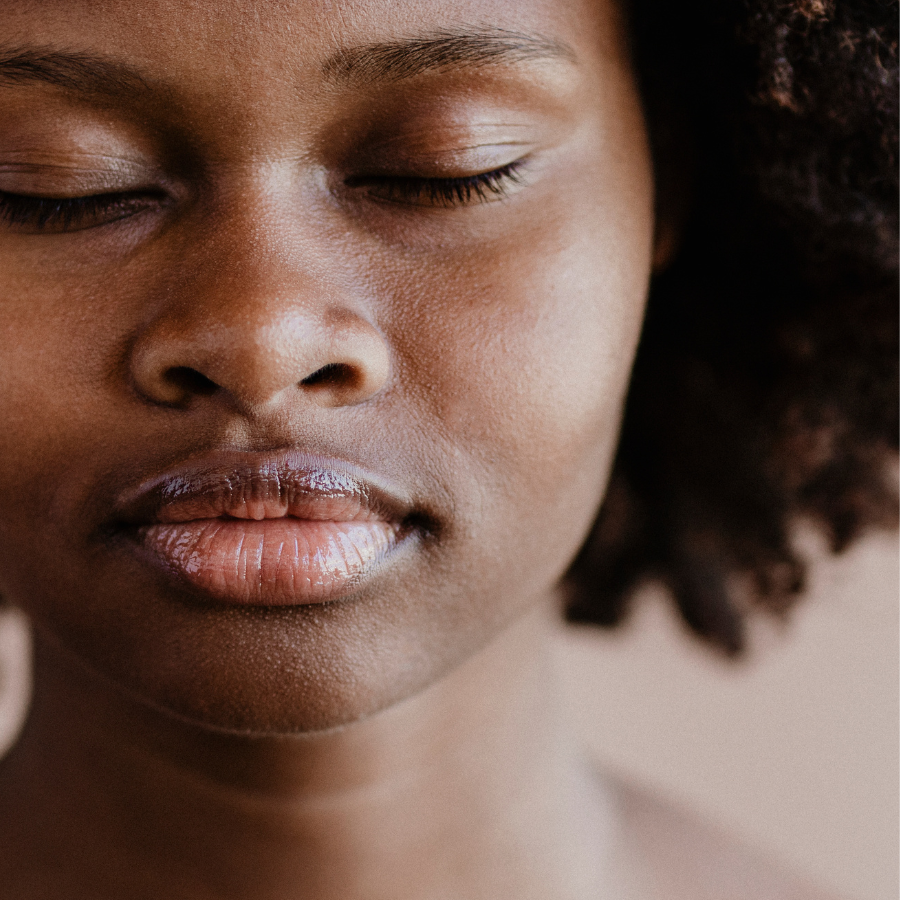 Close up of woman's face