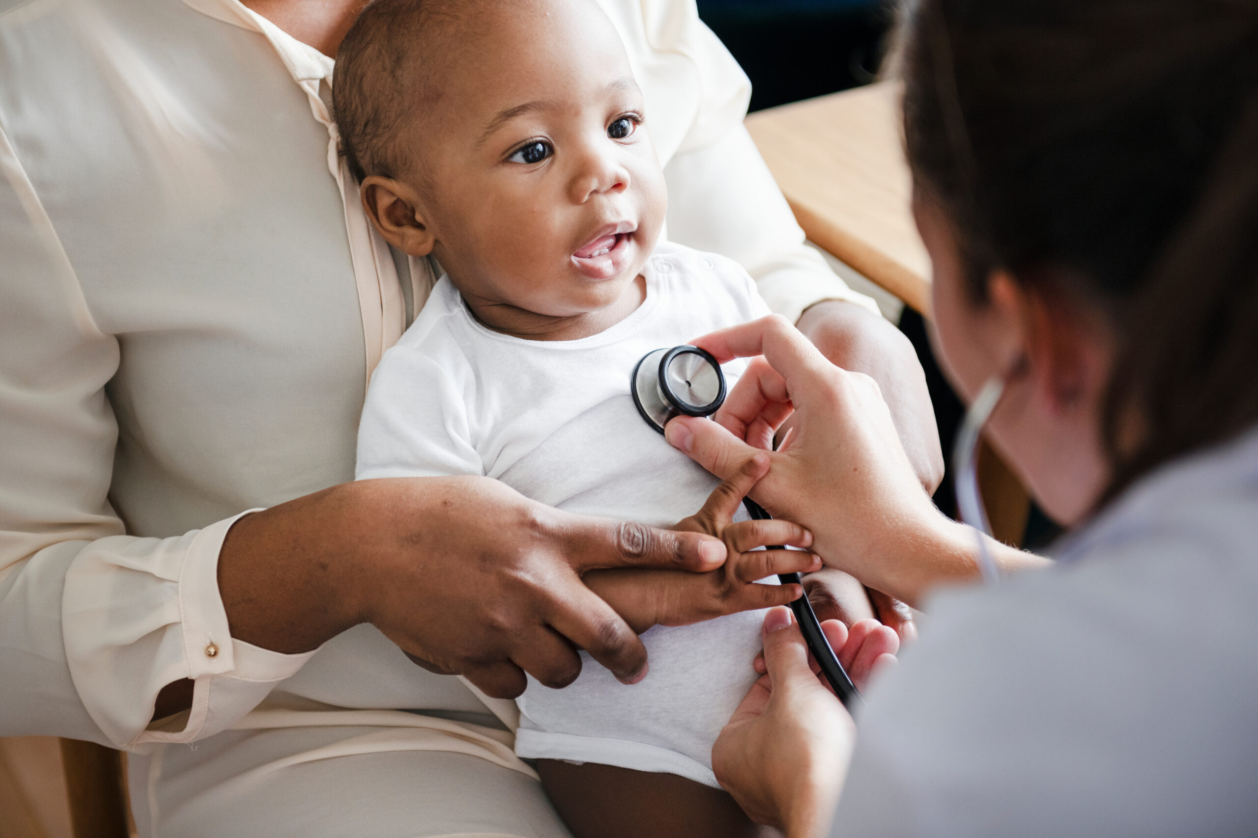 Baby getting a health check