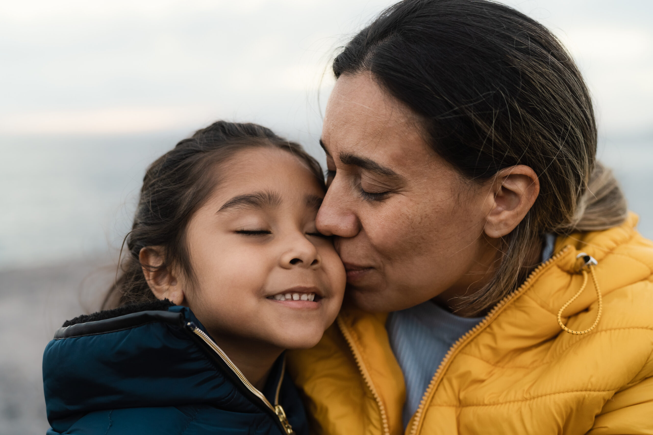 Happy mother having a tender moment with her child