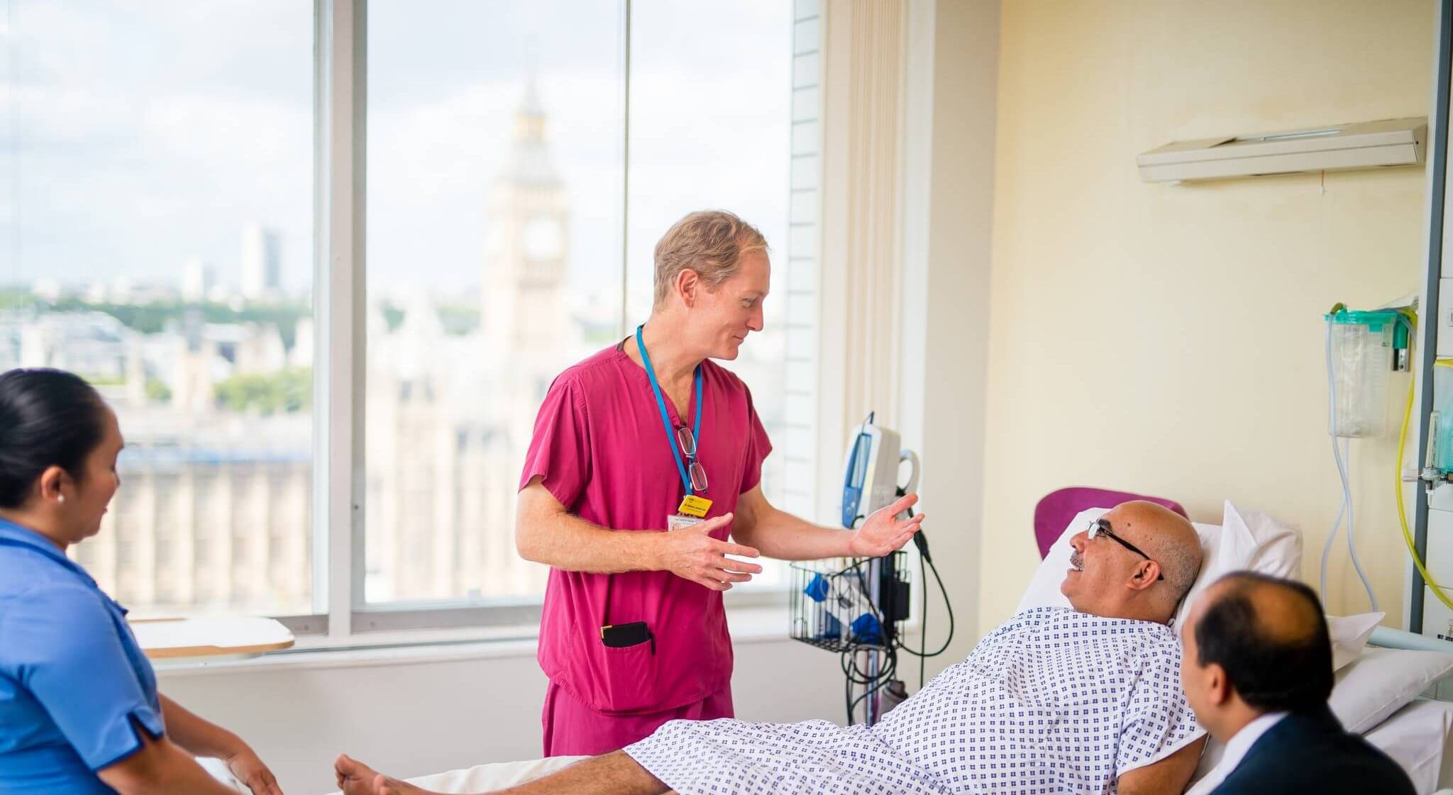 Consultant and patient at St Thomas' Hospital