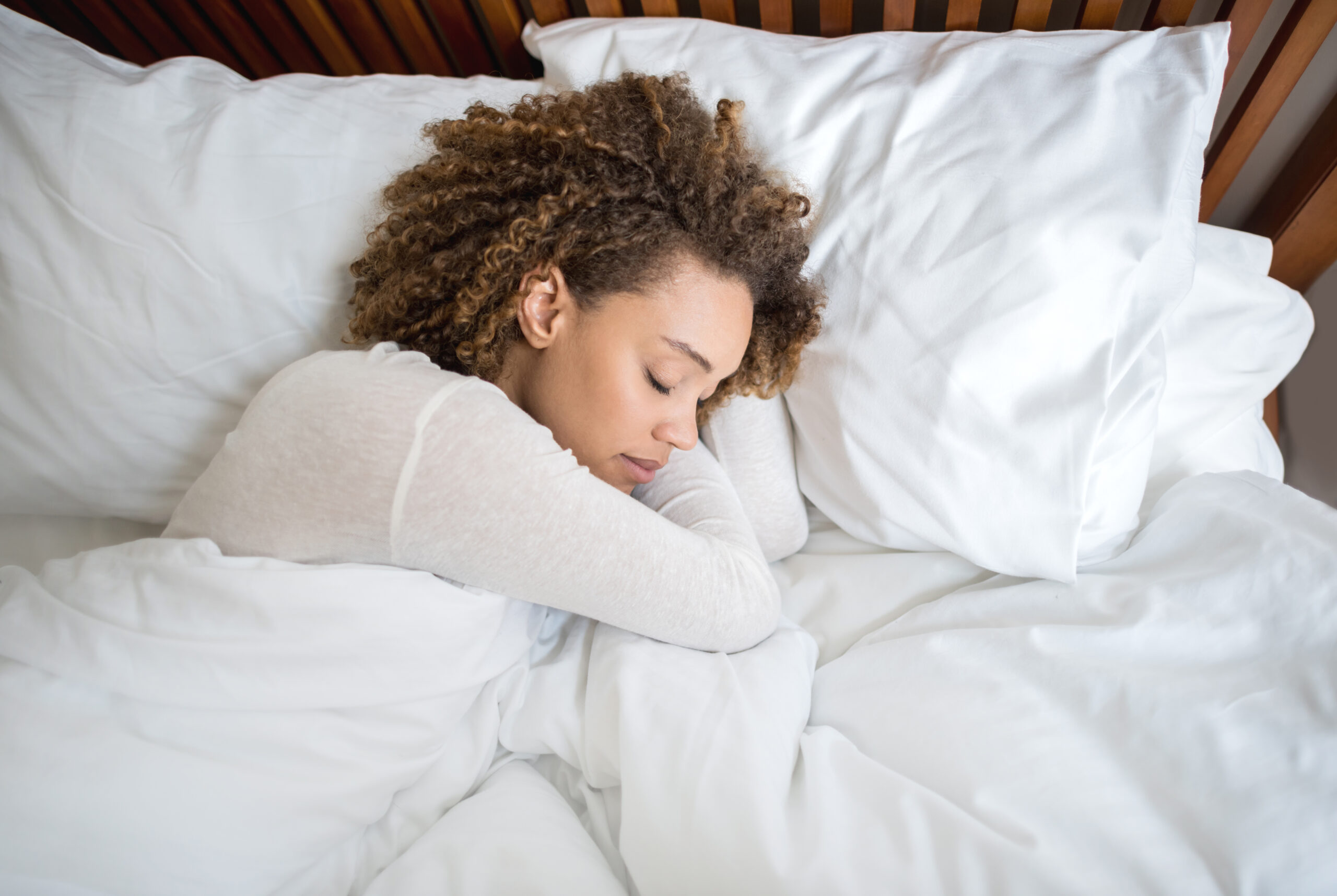 Woman sleeping in bed