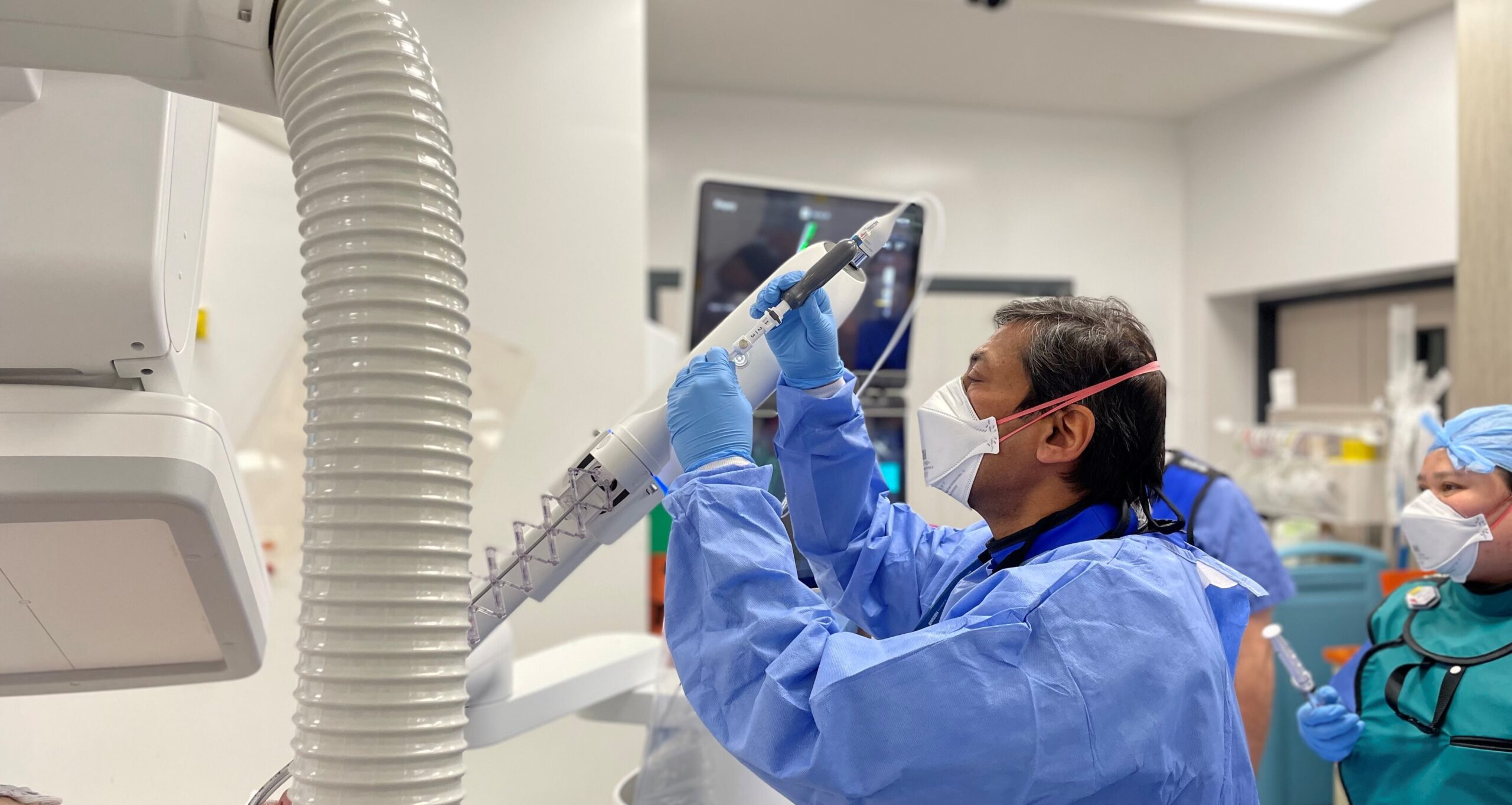 Pallav Shah performing an investigation with the Ion robot