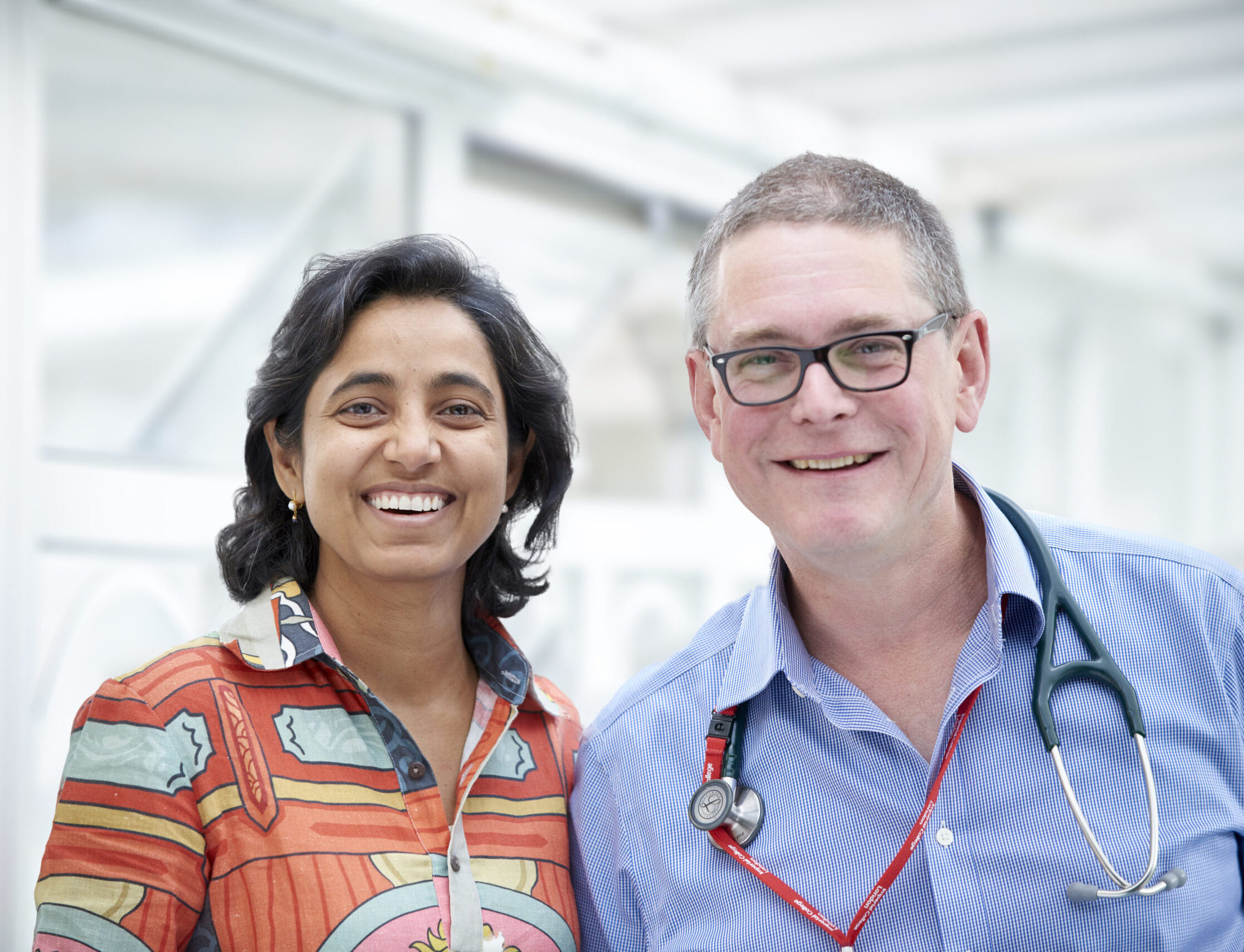 Ms Rashmi Yadav and Professor Michael Polkey smiling together