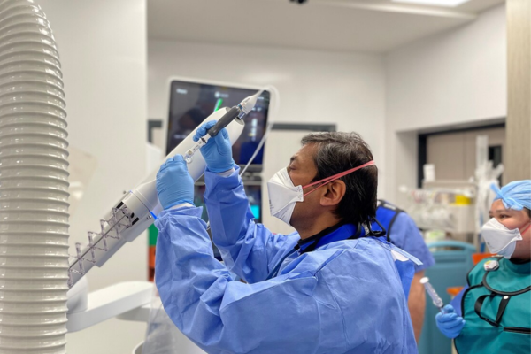 Pallav Shah performing an investigation with the Ion robot